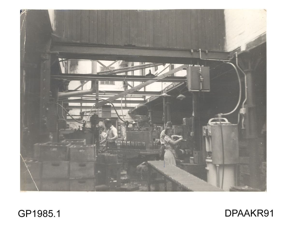 Interior of Mumby's mineral water factory, Gosport