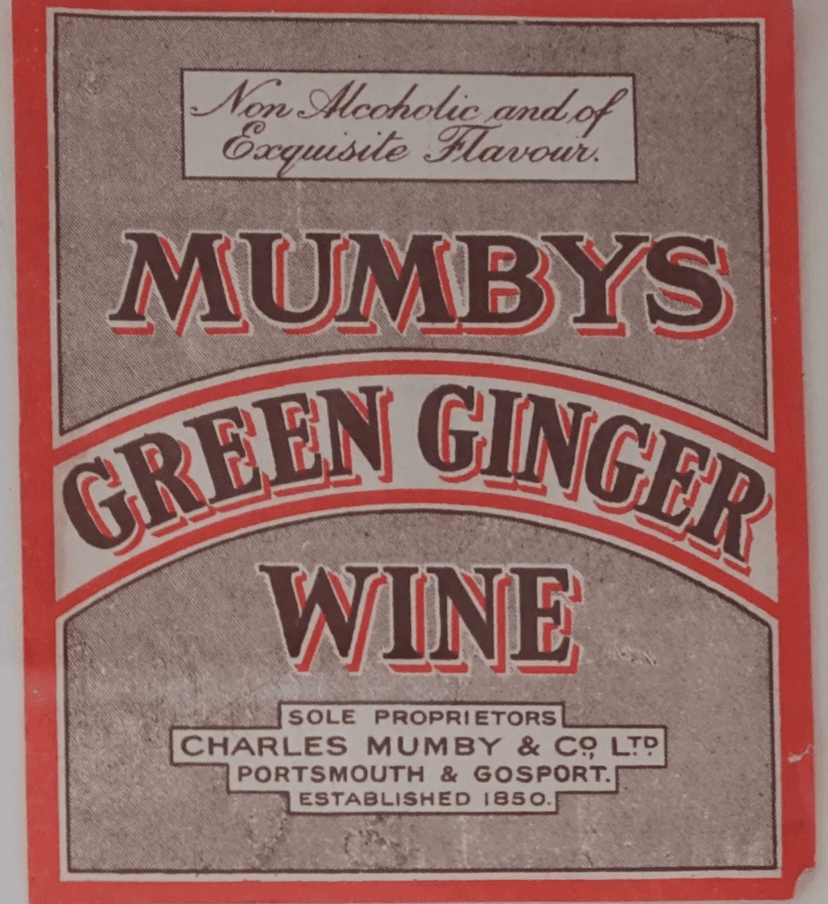 Mumby's Green Ginger Wine label